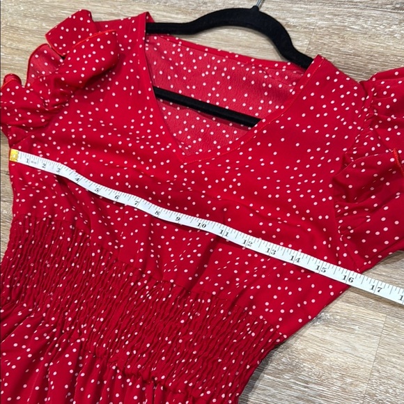 SHEIN Size XS Red Polka Dot Maxi Dress - Picture 11 of 12